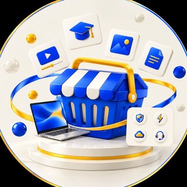 Marketplace with courses, videos, images and documents